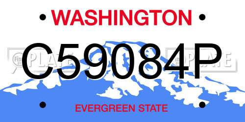 C59084P Washington License Plate