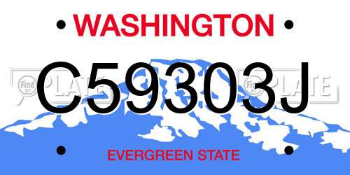 C59303J Washington License Plate