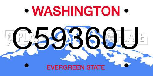 C59360U Washington License Plate
