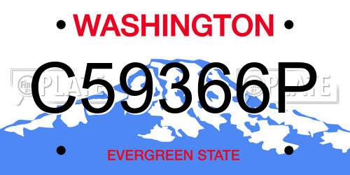 C59366P Washington License Plate
