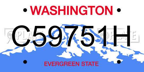 C59751H Washington License Plate