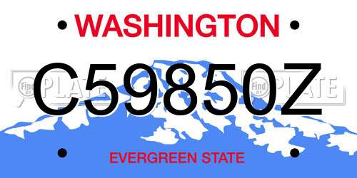 C59850Z Washington License Plate