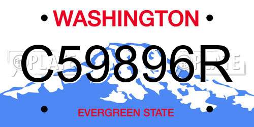 C59896R Washington License Plate