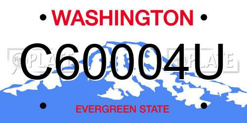 C60004U Washington License Plate