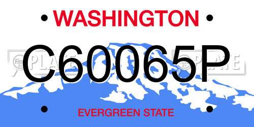 C60065P Washington License Plate