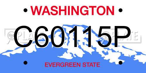 C60115P Washington License Plate