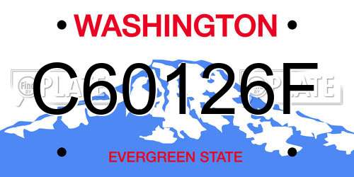 C60126F Washington License Plate