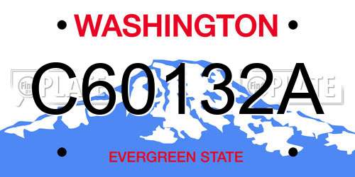 C60132A Washington License Plate