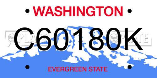C60180K Washington License Plate