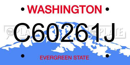 C60261J Washington License Plate