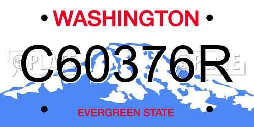 C60376R Washington License Plate