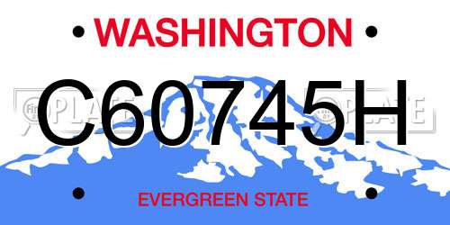 C60745H Washington License Plate