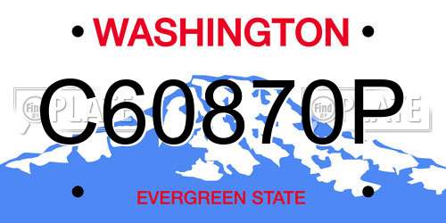 C60870P Washington License Plate