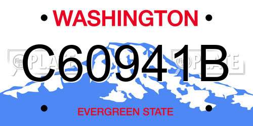 C60941B Washington License Plate