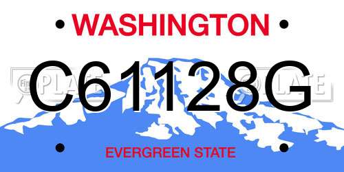 C61128G Washington License Plate