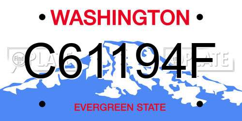 C61194F Washington License Plate