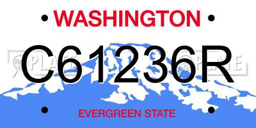 C61236R Washington License Plate