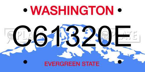 C61320E Washington License Plate