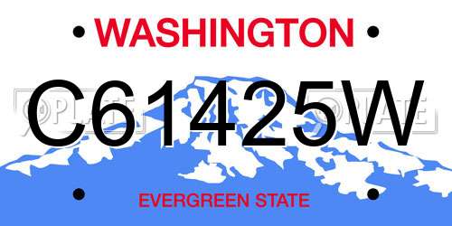 C61425W Washington License Plate