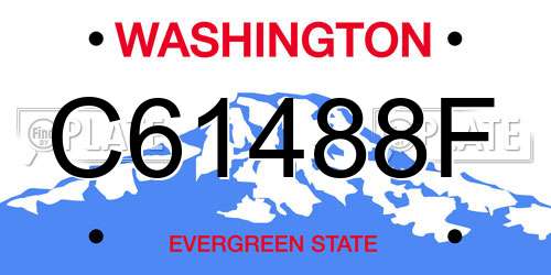 C61488F Washington License Plate