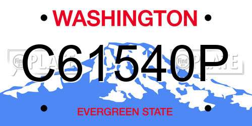 C61540P Washington License Plate