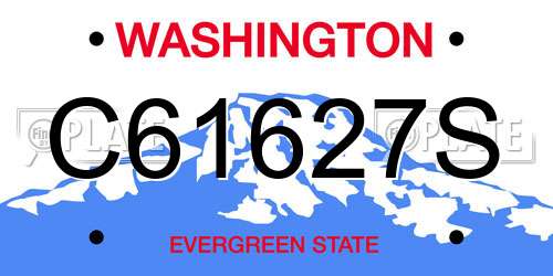 C61627S Washington License Plate