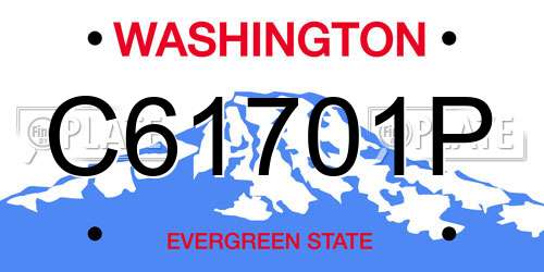 C61701P Washington License Plate