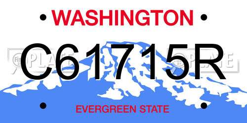 C61715R Washington License Plate