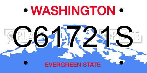 C61721S Washington License Plate