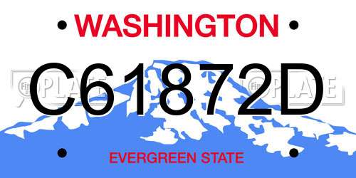 C61872D Washington License Plate