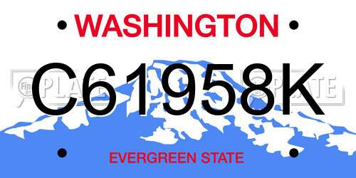 C61958K Washington License Plate