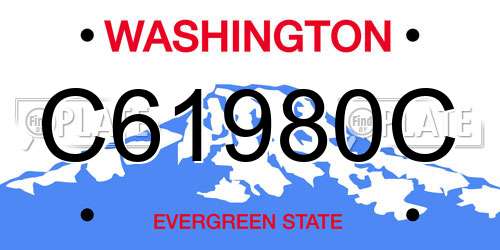 C61980C Washington License Plate