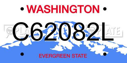 C62082L Washington License Plate