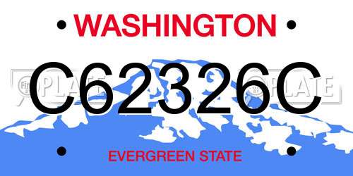 C62326C Washington License Plate