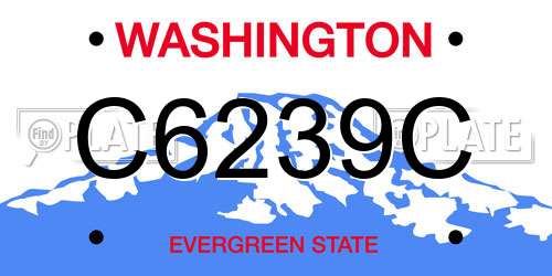 C6239C Washington License Plate