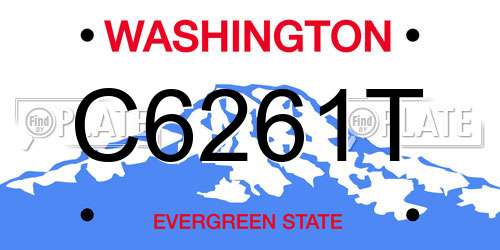 C6261T Washington License Plate