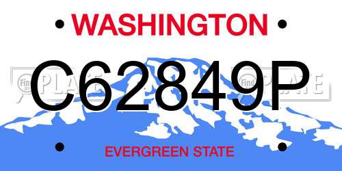 C62849P Washington License Plate