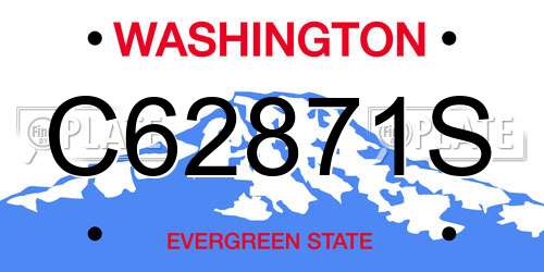 C62871S Washington License Plate