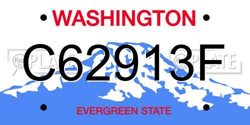 C62913F Washington License Plate