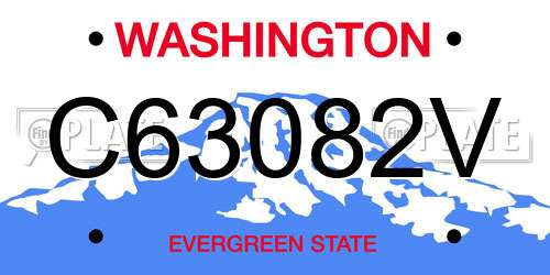 C63082V Washington License Plate