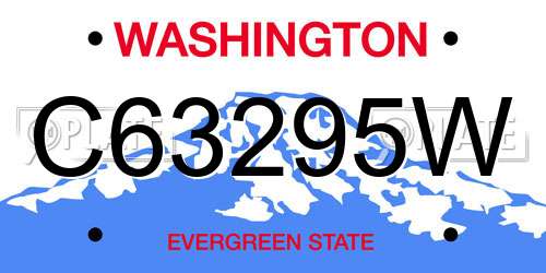 C63295W Washington License Plate