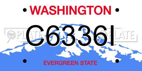 C6336I Washington License Plate