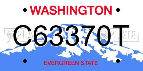 C63370T Washington License Plate