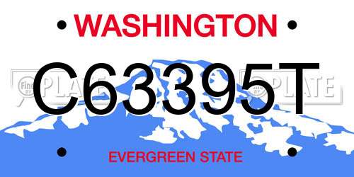 C63395T Washington License Plate