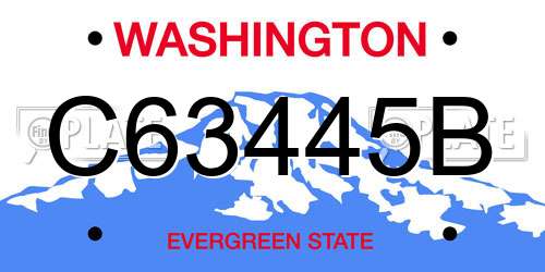 C63445B Washington License Plate