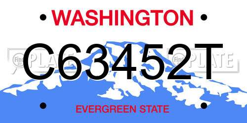 C63452T Washington License Plate