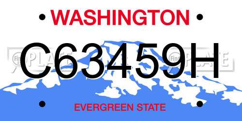 C63459H Washington License Plate