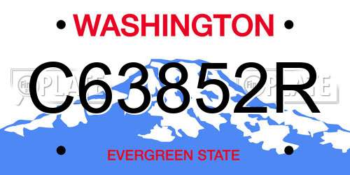 C63852R Washington License Plate