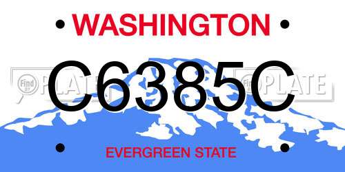 C6385C Washington License Plate