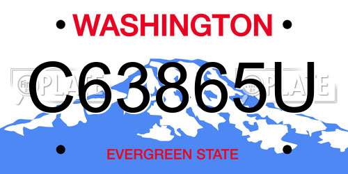 C63865U Washington License Plate